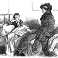 Boy in bed talking to his mother