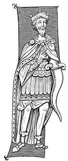 King or Chief of Franks armed with the Seramasax, from a Miniature of the Ninth Century