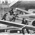 Lumpers discharging timber ship