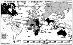 Overseas Empires of European Powers, 1914