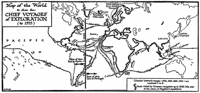 The Chief Voyages of Exploration up to 1522