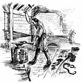 A Jamestown Blacksmith Working In A Forge Shop