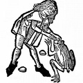 Representation of a man extracting the jewel from a toad's head