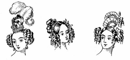 different modes of dressing the hair.in 1835