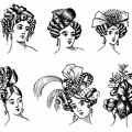 different styles of hair-dressing fashionable in 1830-31
