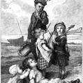Five children at the beach