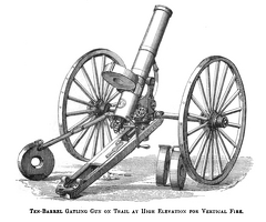 Ten Barrel Gatling gun at high elevation