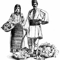 Roumanian Peasants Selling Flowers and Fruit