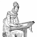 Lady in house-robe. Period, 1816