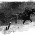 Horse and buggy in a snowstorm