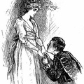 Young man kneeling in front of a woman