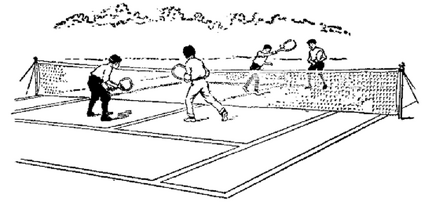 A game of doubles in lawn tennis