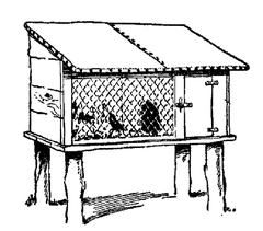A home-made rabbit house