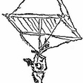Principle of the parachute, drawing by Leonardo da Vinci