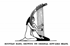 Egyptian Harp, showing its original bow-like shape