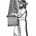 Assyrian Harpist , beating time with his foot