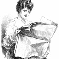 Ladies' Cheeky look while reading the newspaper