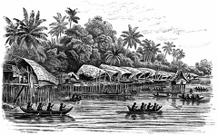 Pile-dwelling Village,  New Guinea