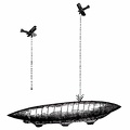 Aeroplanes attacking an airship from above