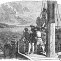 First sight of land from Columbus' ship
