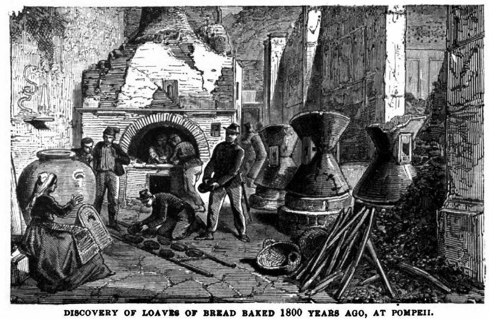 Discovery of loaves of bread baked 1800 years ago, at Pompeii.jpg