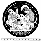 Achilles bandaging Patroclus,