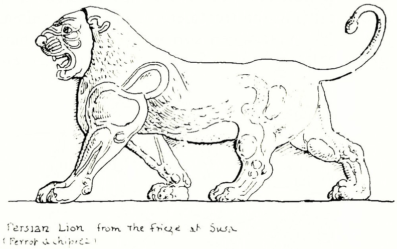 Persian Lion from the frieze at Susa (Perrot & chipiez).jpg