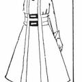 Vertical lines through the center of the costume make the figure appear thinner