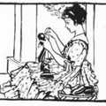 Lady doing needlework