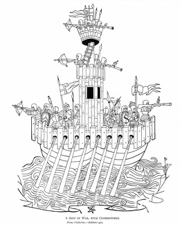 A ship of war, wth crossbowmen