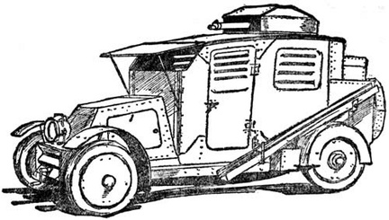 A ‘Charron’ armoured car with machine gun