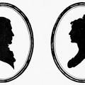 Silhouettes of Grandfather and Grandmother
