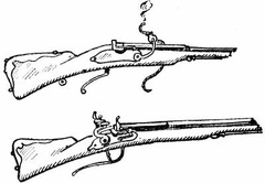A Matchlock and a Firelock, or Fusil (17th Century)