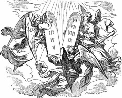 Angels holding the 10 Commandments