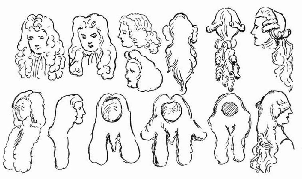 Wig types, 1st half 18th century