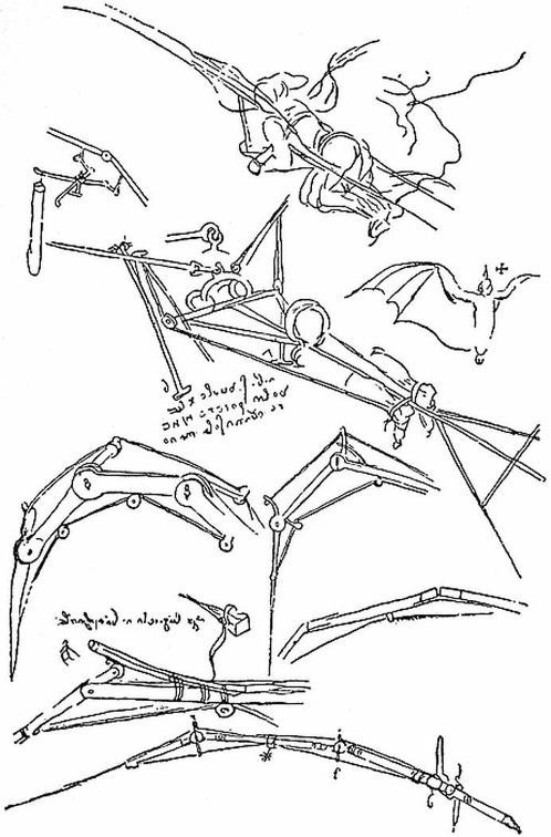 Da Vinci’s designs for human flying-gear