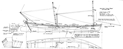 Plan of a large Chesapeake Bay sharpie taken from remains of boat