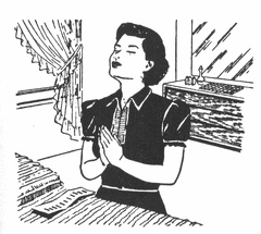 Lady keeling and praying