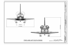 Space Shuttle - forward and Adt elevations