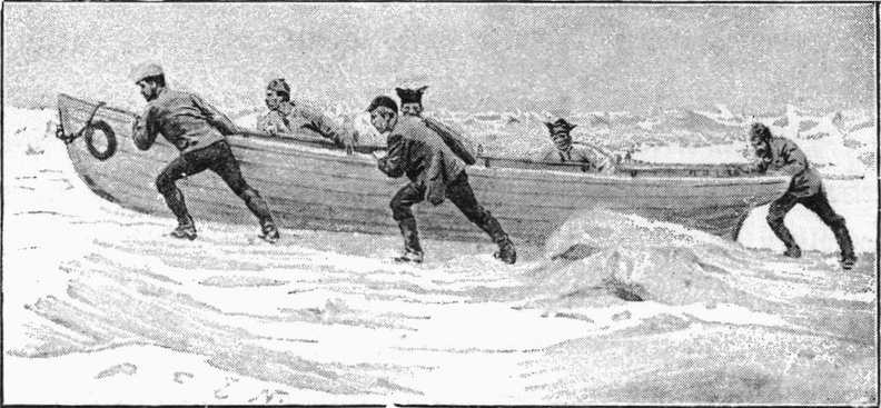 The boat is pulled across the ice.jpg