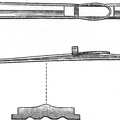 The skis used by the expedition, from above, seen from the side and on average