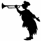 Blowing a trumpet