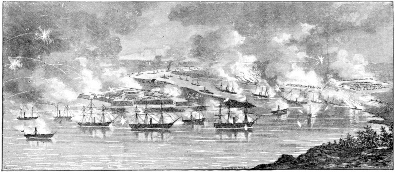 New Orleans—Fleet Passing Forts Jackson and St. Philip.jpg