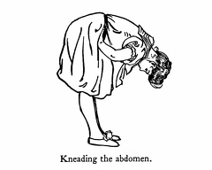 Kneading the abdomen