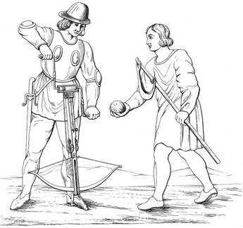 A  Cross bow man and Slinger