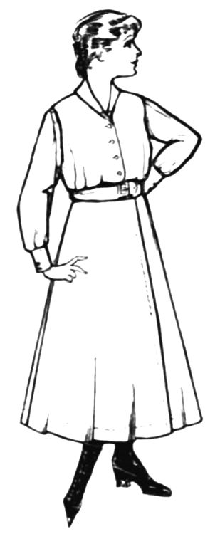 The simple dress skirt and shirt waist
