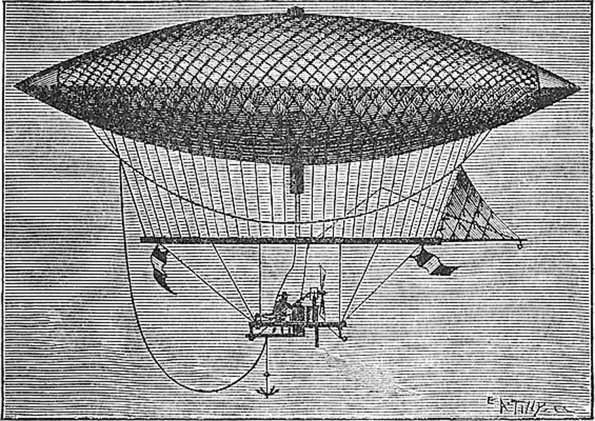 Giffard’s steam dirigible, 1852