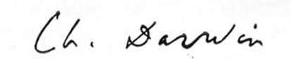 Charles Darwins Signature